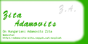 zita adamovits business card